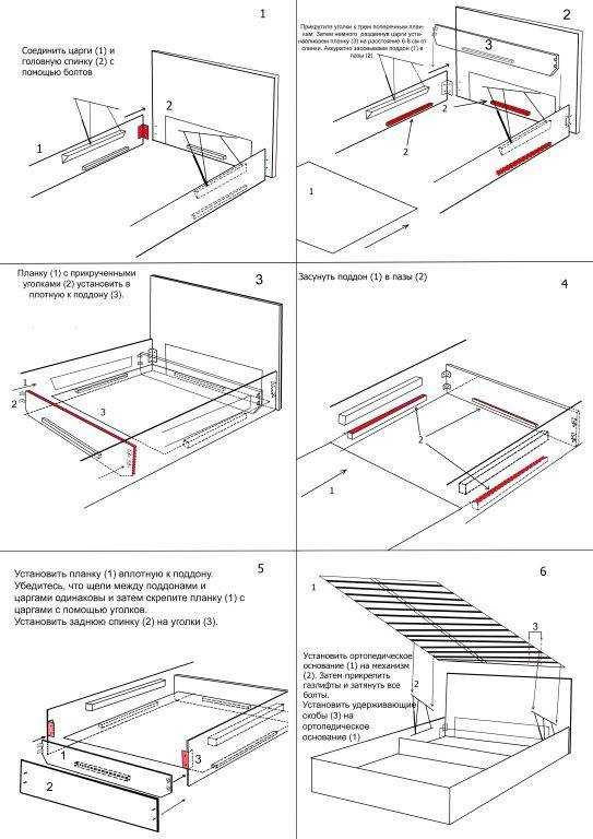 Сборка кровати с подъемным механизмом, видео инструкция, обзор процессов
