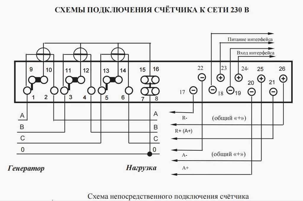 Схема подключения счетчика меркурий 230