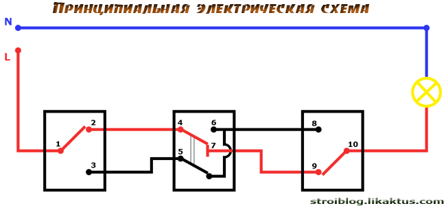Схема подключения проходного выключателя с 3х мест (фото, видео)
