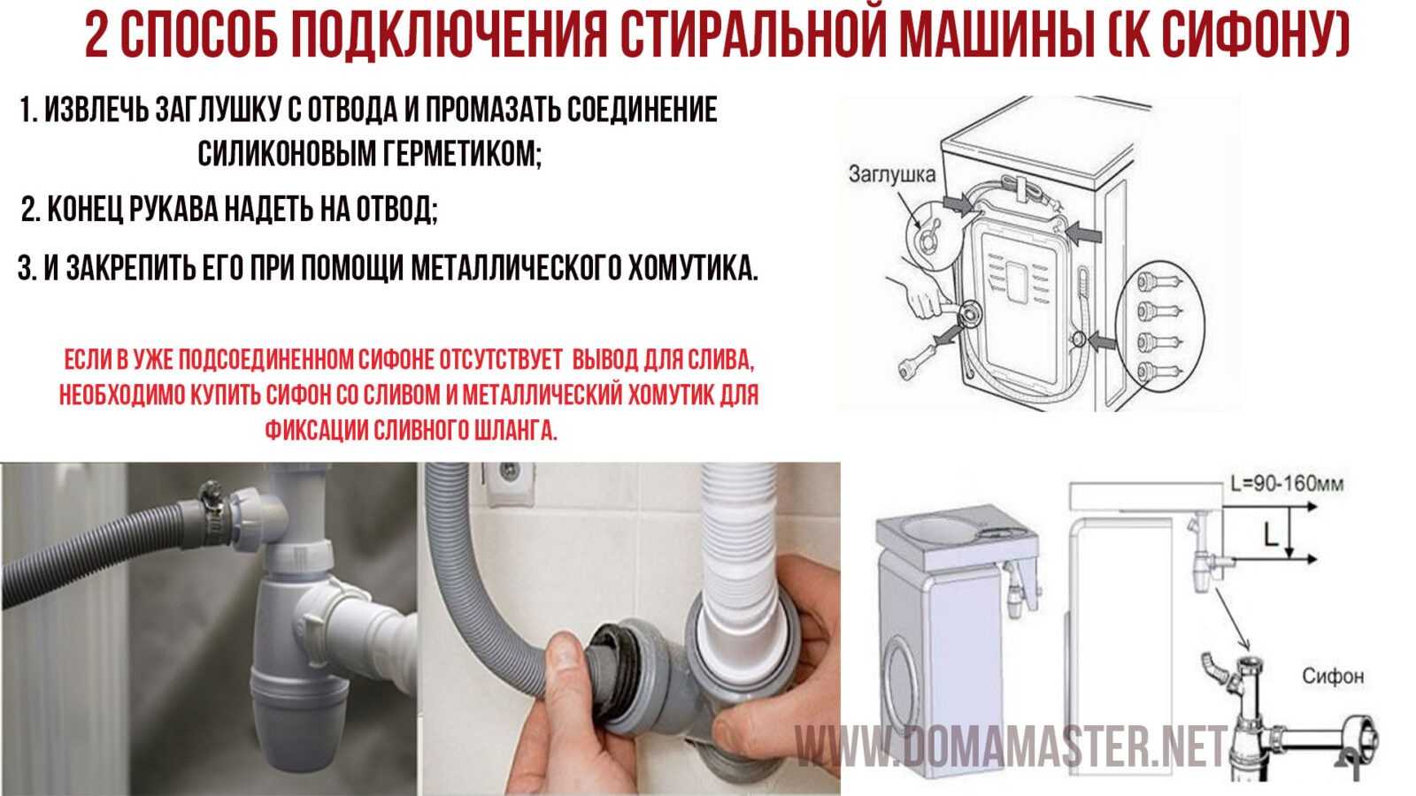 Подключение стиральной машины к водопроводу и канализации!