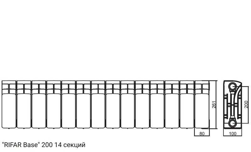 Размеры алюминиевых радиаторов отопления: объем секции, высота