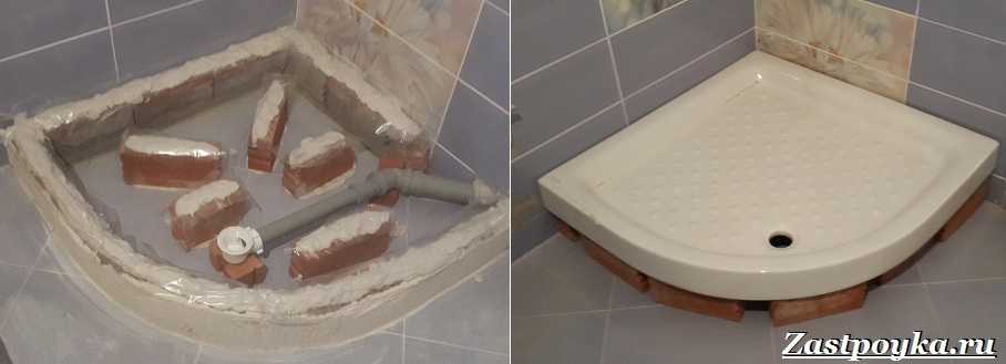 Установка душевого поддона