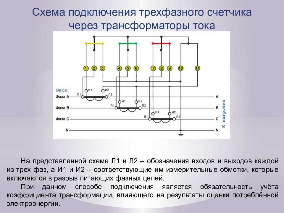 Как подключить 3 х фазный счетчик