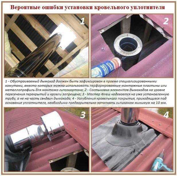 Установка мастер-флеш на профнастил, металлочерепицу, ондулин или шифер