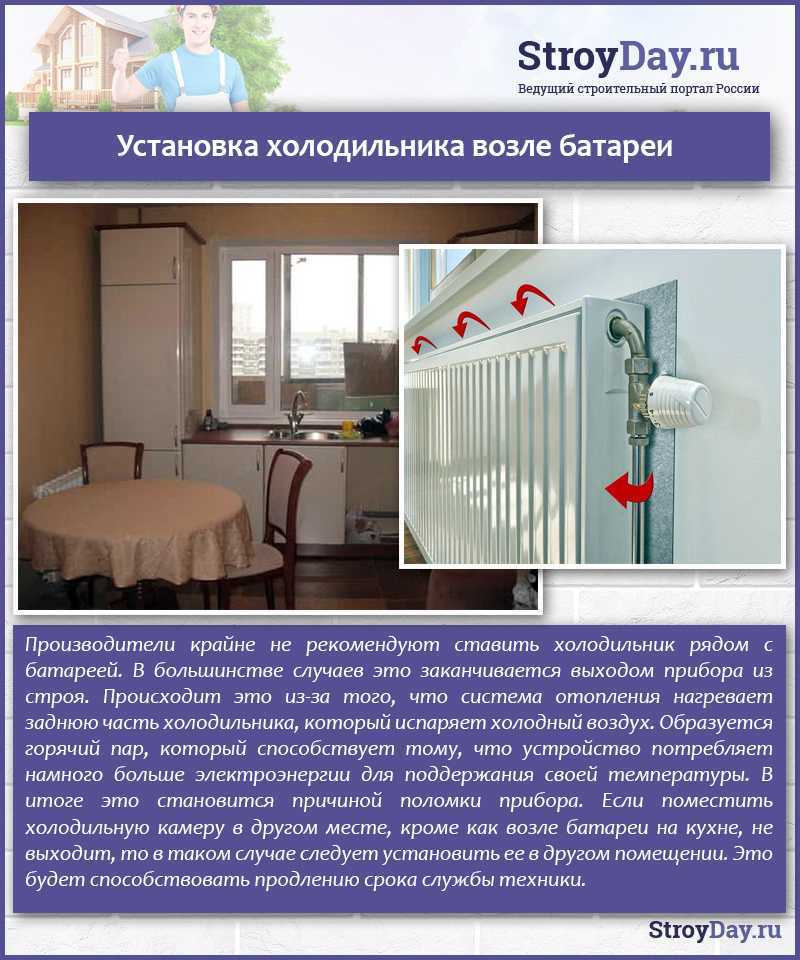 Спорный вопрос: ставить холодильник возле батареи или нет?