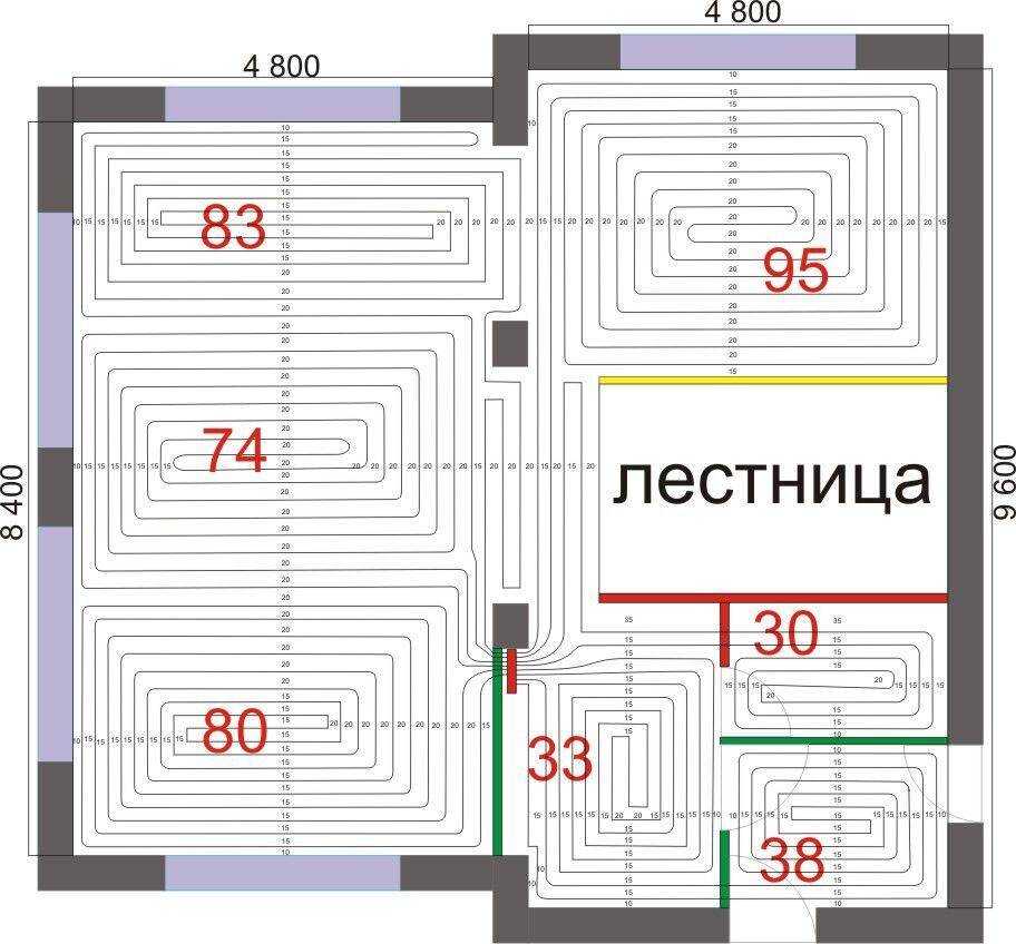Максимальная длина контура теплого пола 16 трубой - методика расчета и калькуляторы