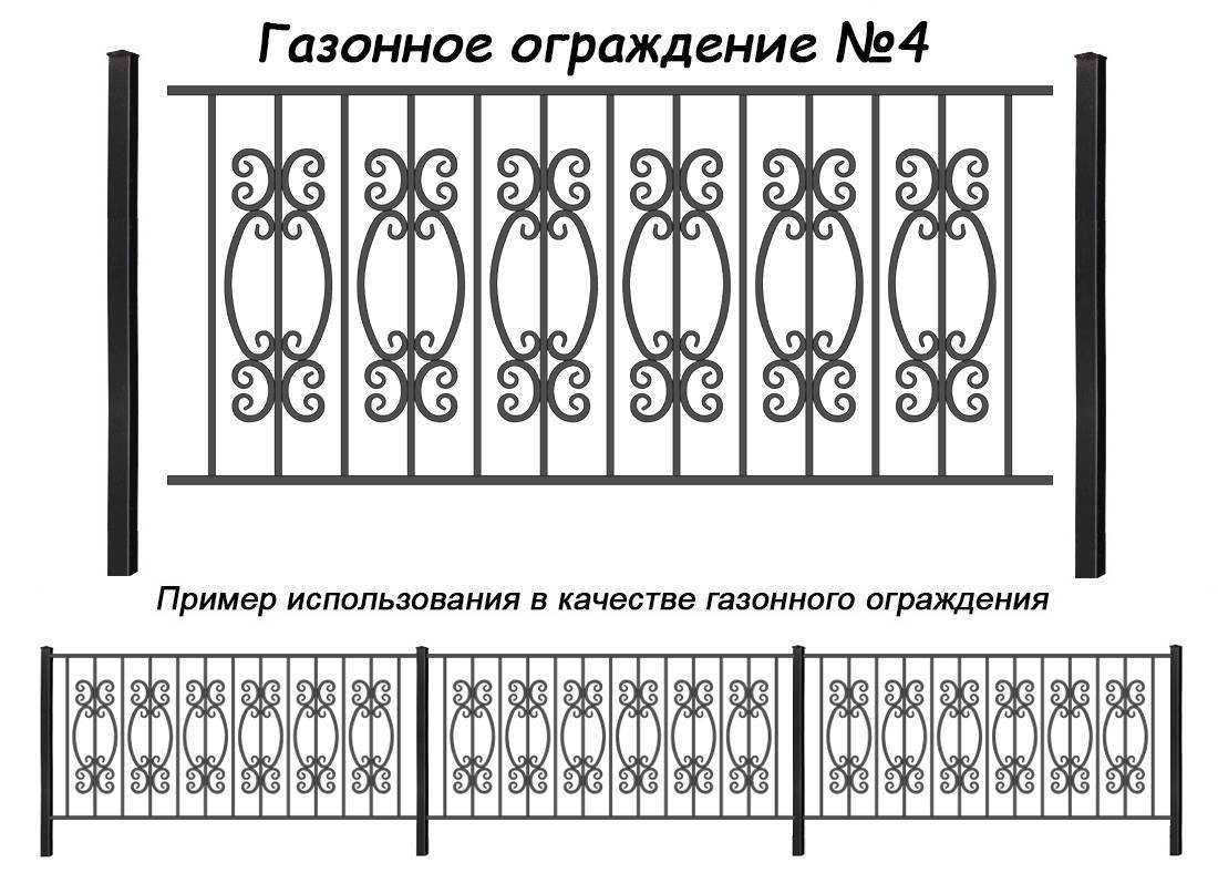 Секционный забор из металлических деталей для дизайна дачного участка
