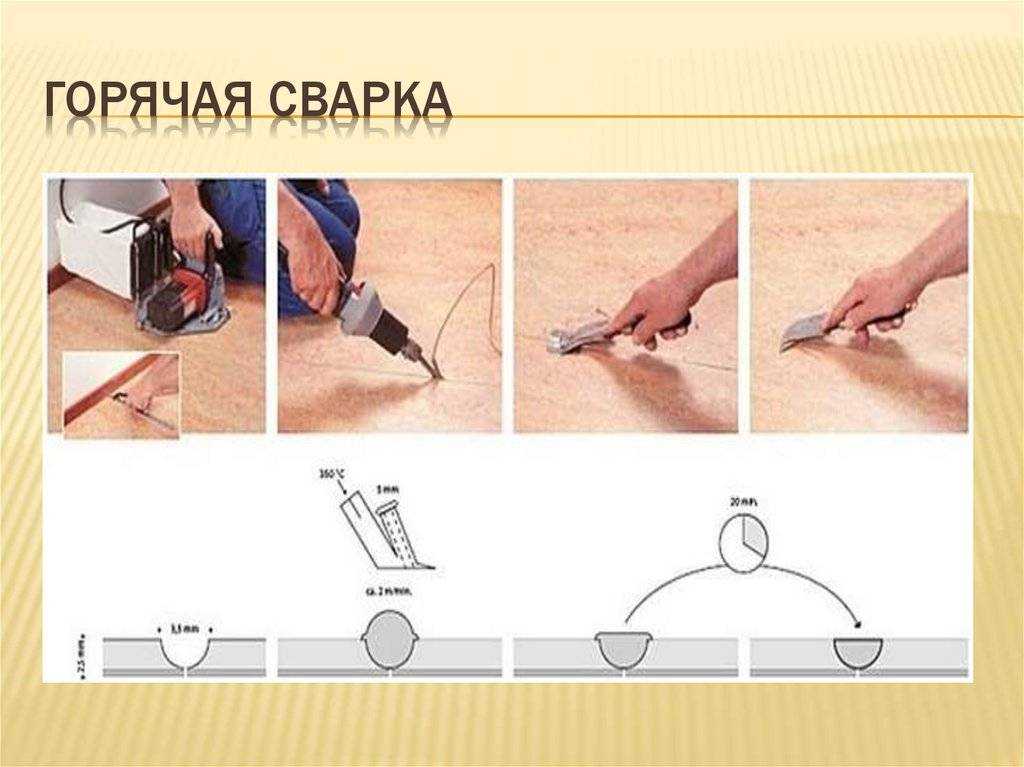 Сварка линолеума 2 лучшими способами:холодным и горячим